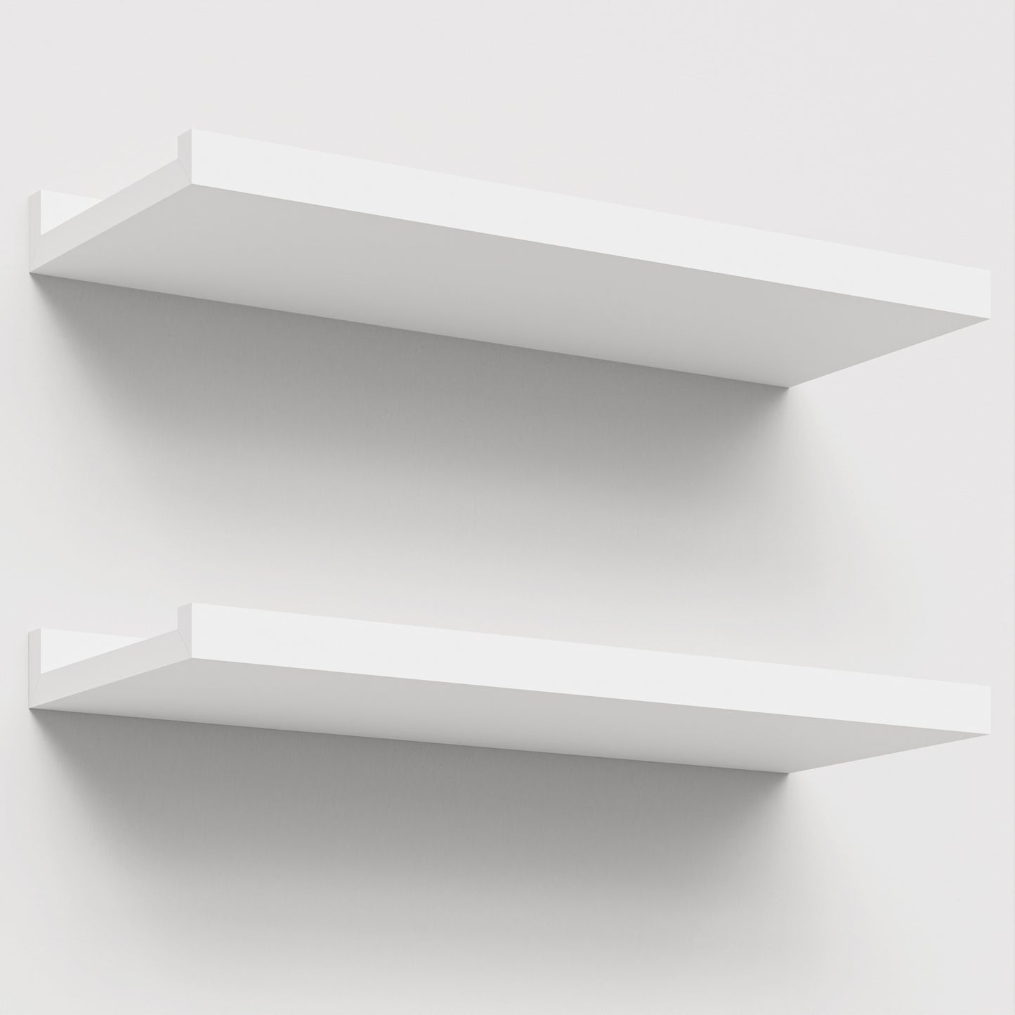 BONTEC Floating Shelves Set of 2, Wood Shelves with Lip, 40cm Wall Mounted Bathroom Shelves for Bathroom, Bedroom, Living Room and Kitchen Wall Organizer up to 10kg