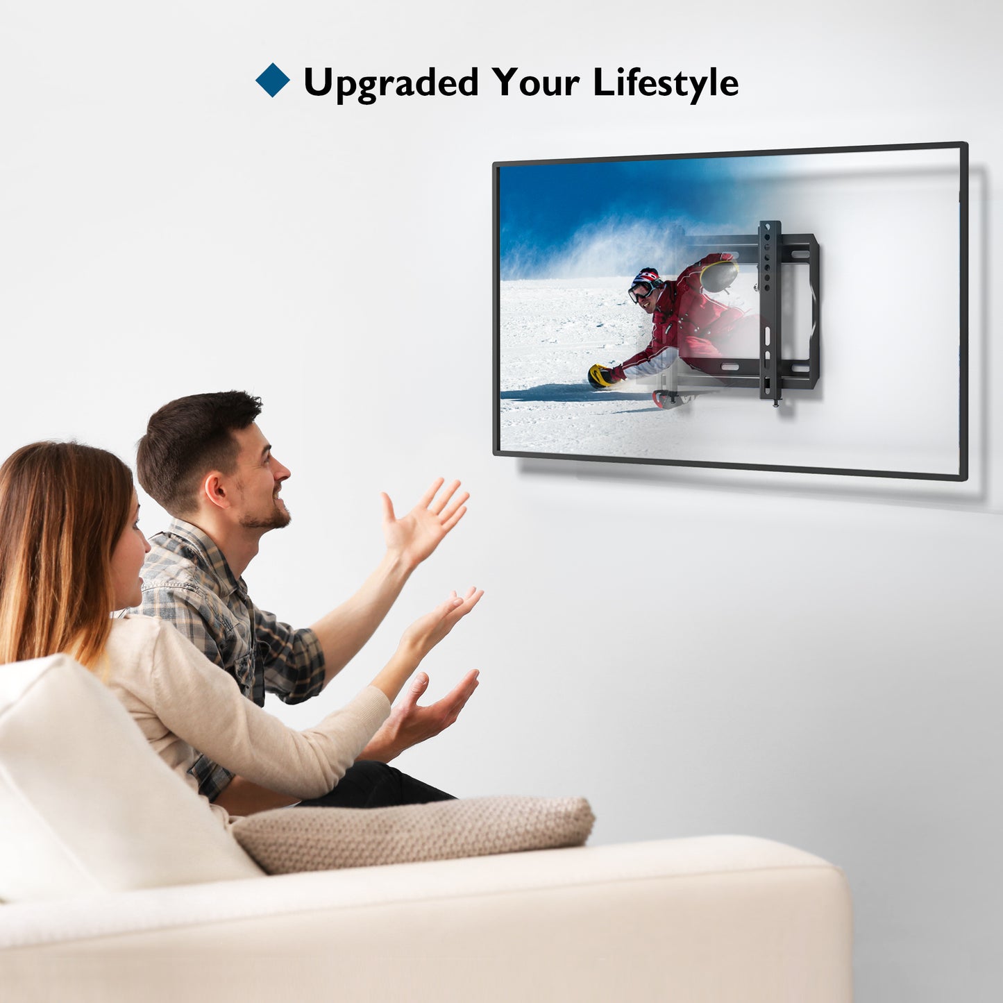 BONTEC Low Profile TV Wall Mount Bracket for Most 17-45 inch LED/ LCD/ OLED Plasma Flat Screen TVs, Ultra Slim Tilt Wall Mount up to 30kg, Max VESA 200x200mm, Bubble Level and Cable Ties Included