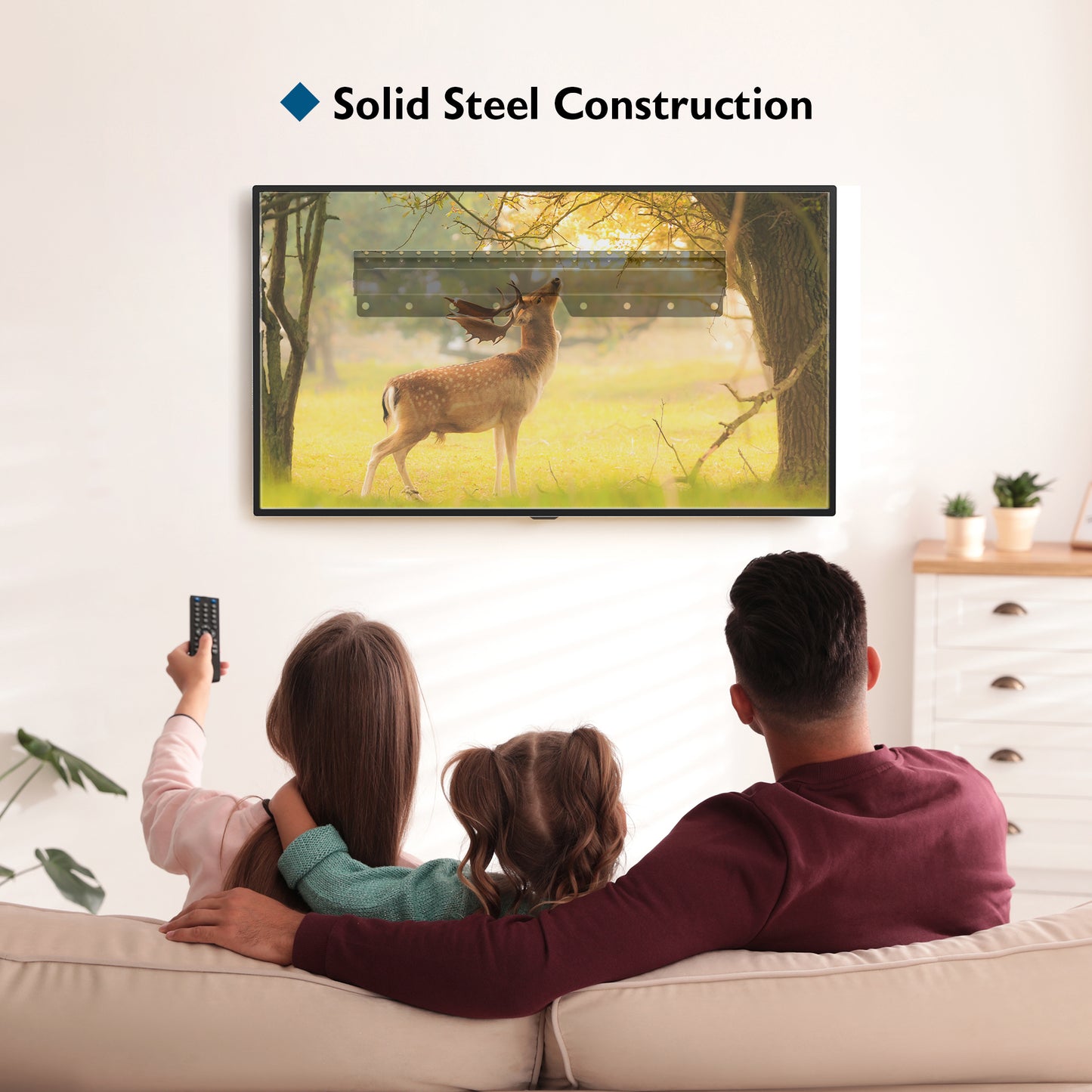 BONTEC No Stud TV Wall Bracket for 26-55 inch LED LCD OLED Plasma Flat/Curved TVs