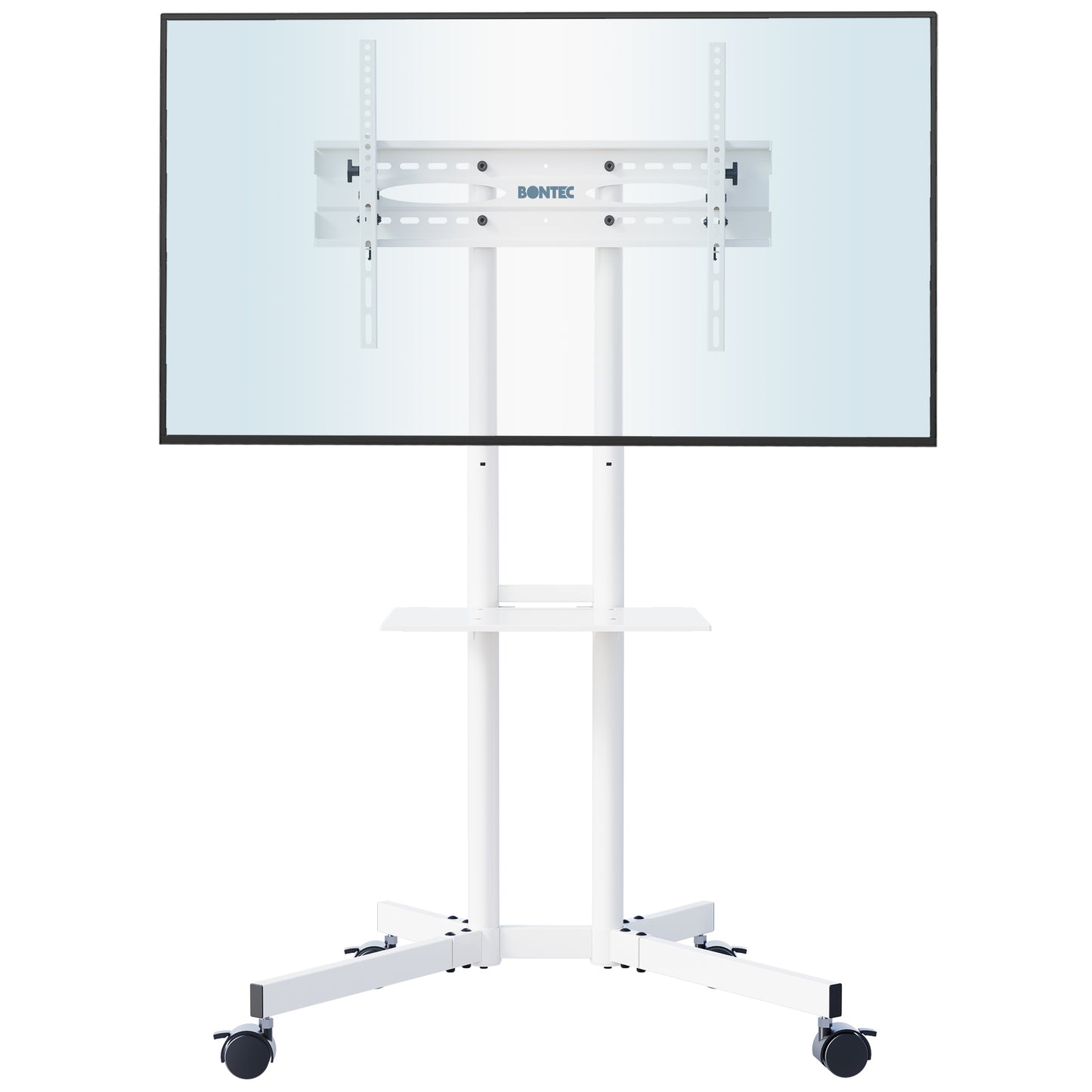 BONTEC Mobile TV Stand on Wheels for 32-85 inch LCD LED OLED Flat Curved TVs