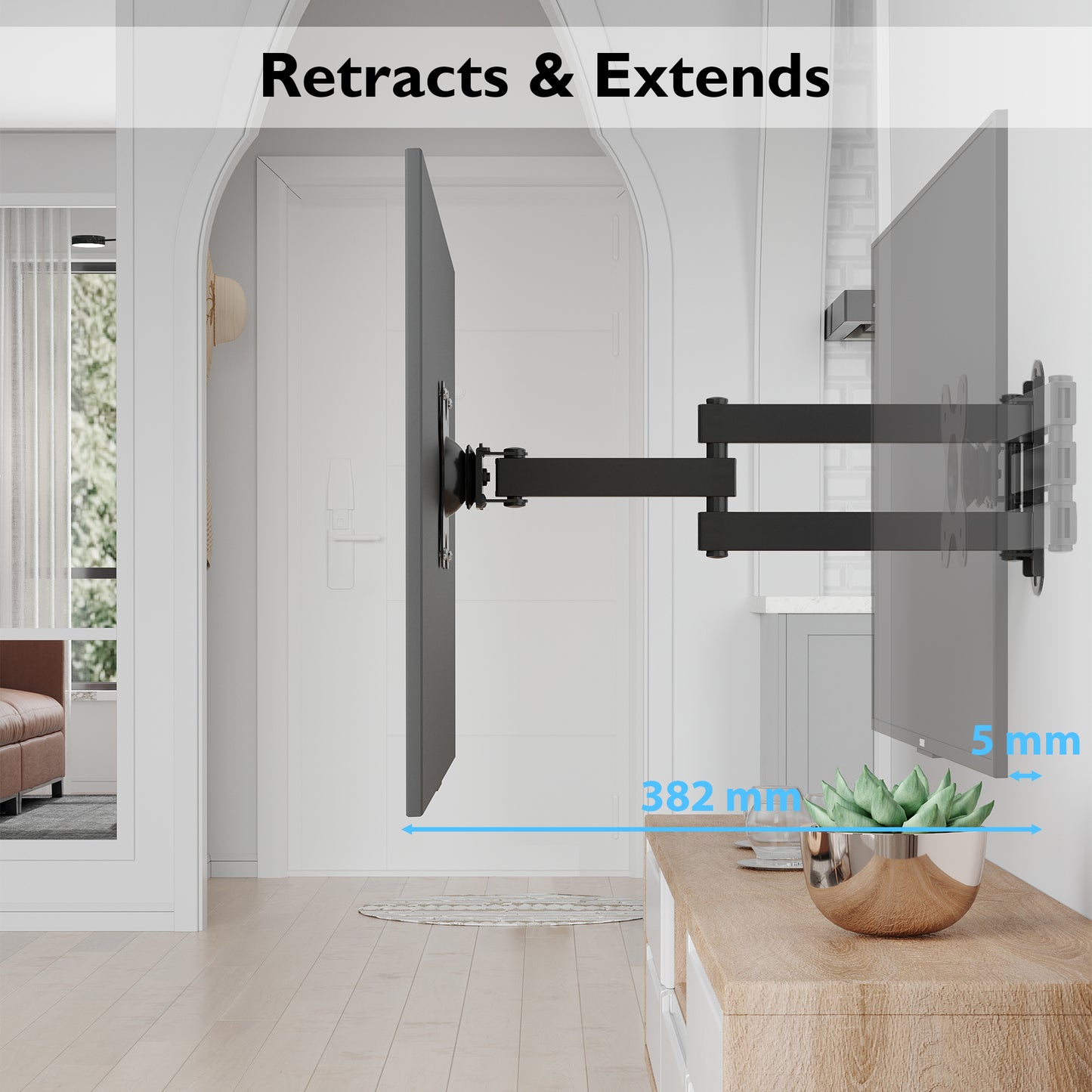 BONTEC Full Motion Articulating TV Wall Mount Bracket for 13''-30'' LCD LED TVs, Tilts Swivels Extends Rotates, VESA 75x75mm/100x100mm, Holds up to 15kg