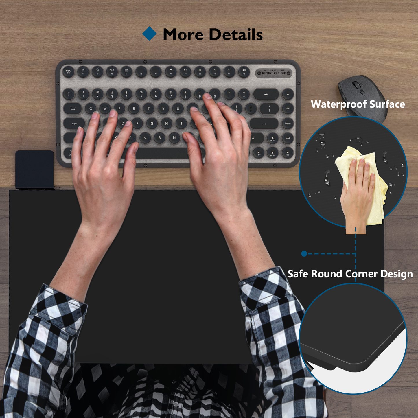 BONTEC Ergonomics Desk Extender Tray Colored Carbon Fiber, 510mm x 240mm Table Mount Arm Rest Shelf, 90° Foldable Keyboard Tray Platform, Clamp on Computer Arm Rest for Desk