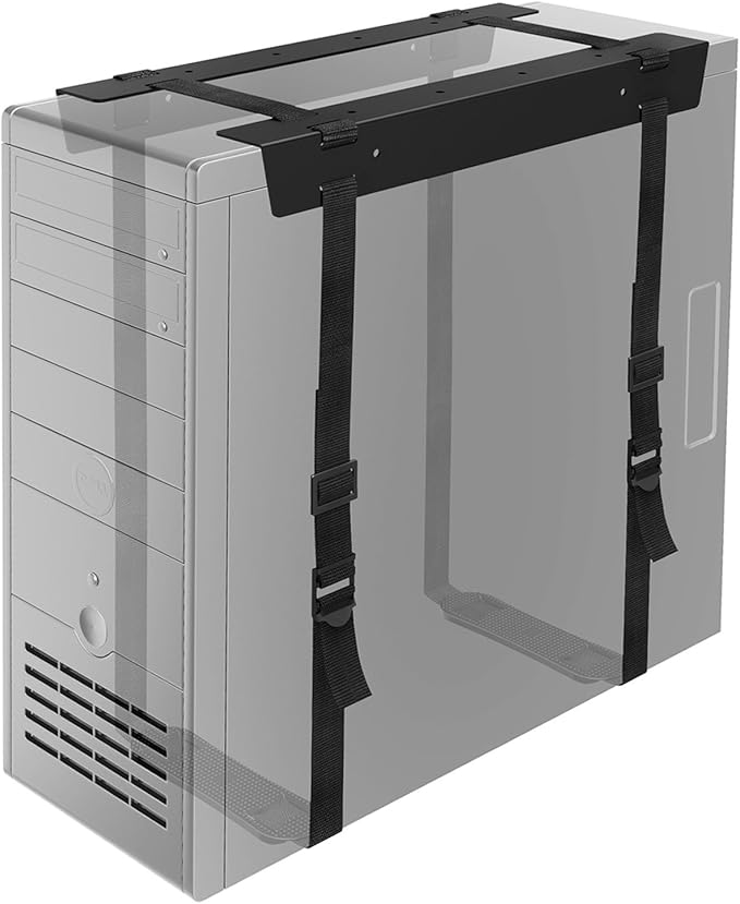 BONTEC Under Desk PC CPU Holder Straps Computer Tower Mount Bracket Office Home