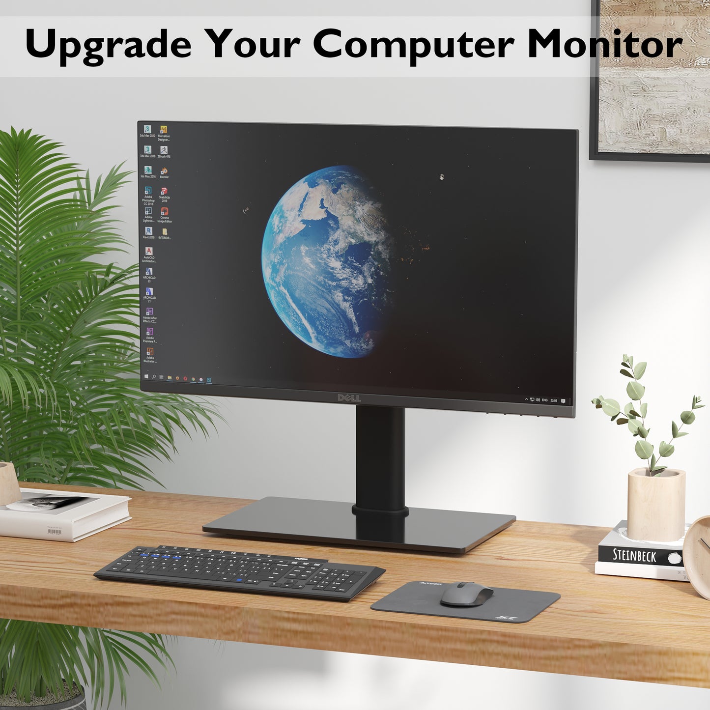 BONTEC Universal Table Top Pedestal TV Stand with Bracket for 26”-55” LCD/LED/Plasma TVs