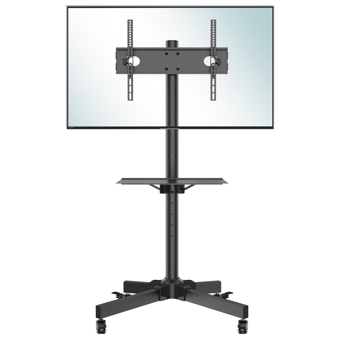 Mobile TV Stand on Wheels for 23-60 inch Plasma/LCD/LED TVs, Portable TV Stand with Tray, Height adjustable Home Display Rolling TV Cart Trolly, Max. VESA 400x400mm