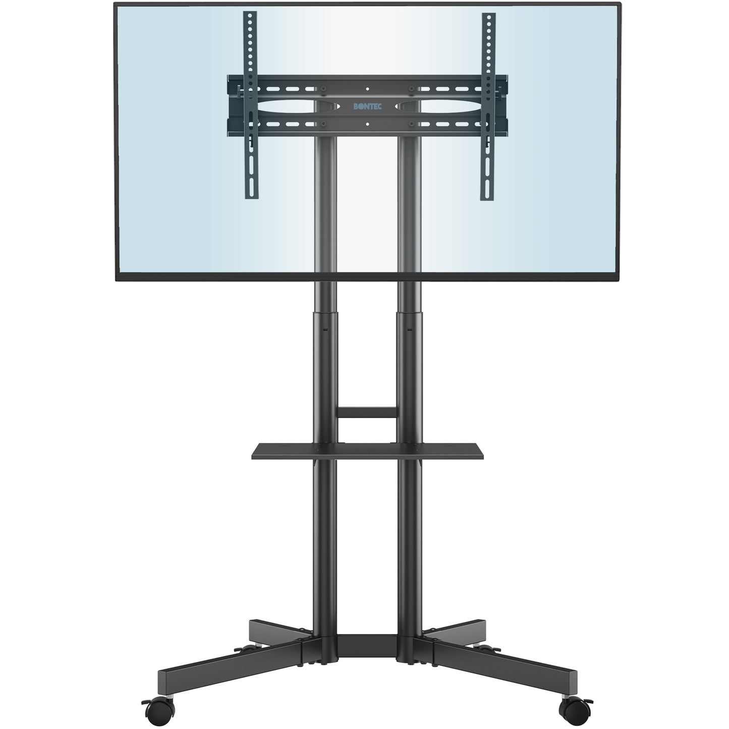 BONTEC Mobile TV Stand on Wheels for 32-85 inch LCD LED OLED Flat Curved TVs