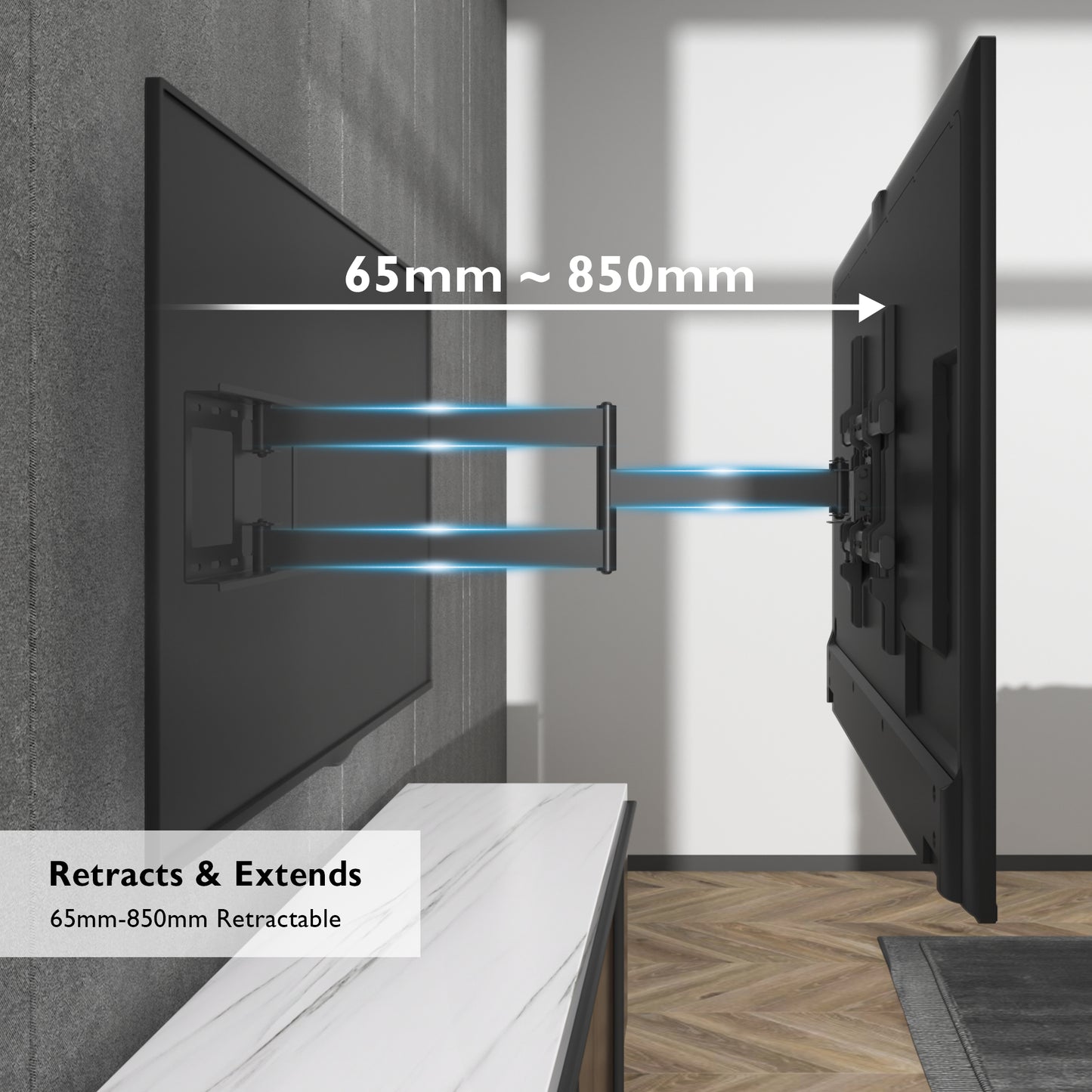 BONTEC TV Wall Bracket with Extra Long Articulated Arm for 32-70 inch up to 60 kg