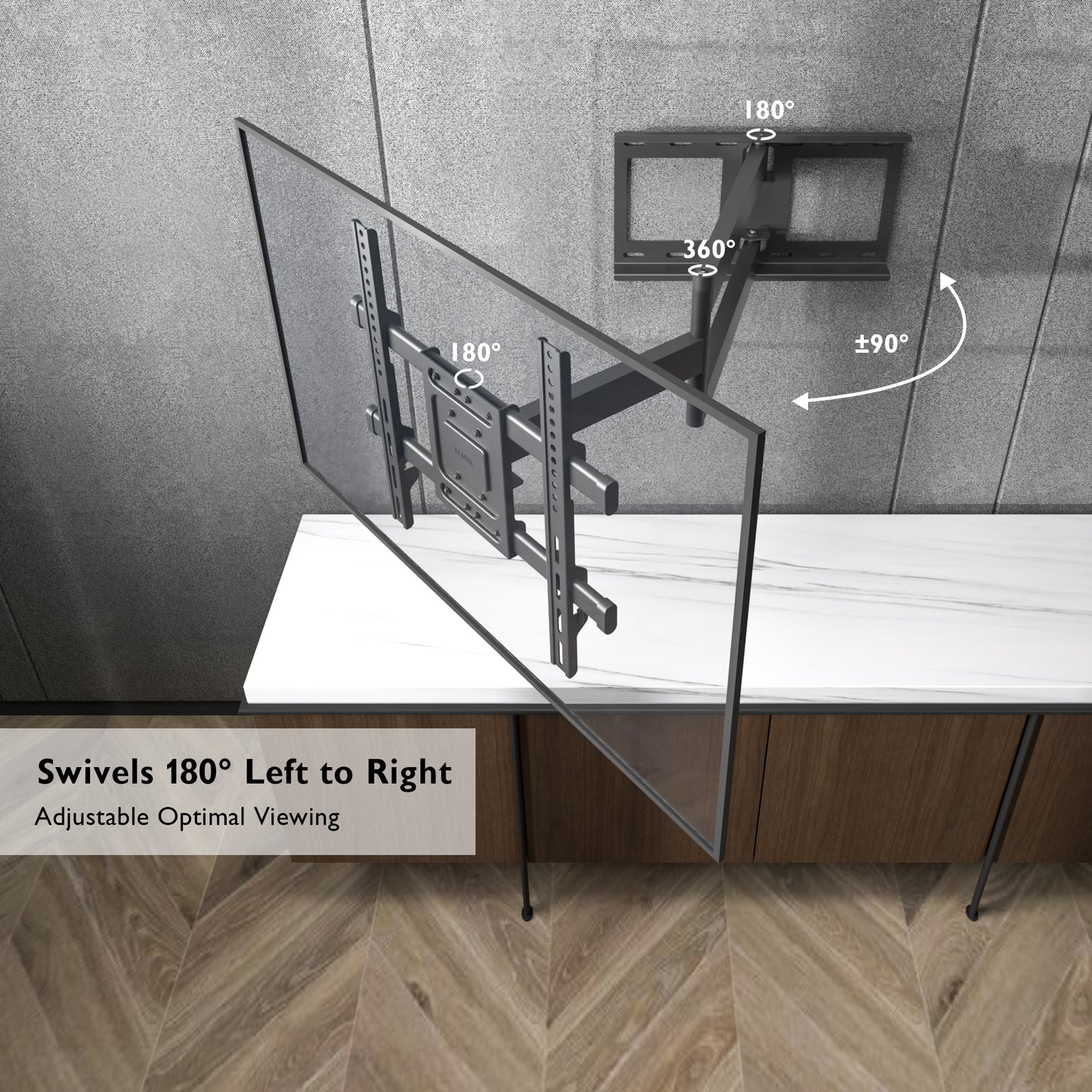 BONTEC TV Wall Bracket with Extra Long Articulated Arm for 32-70 inch up to 60 kg