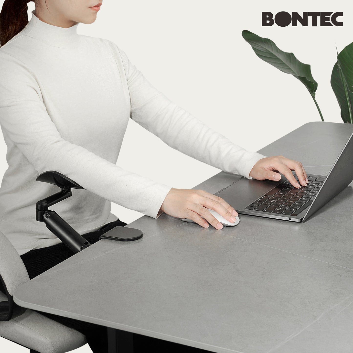 BONTEC Ergonomic Arm Rest Support for Desk Armrest Pad Rotating Wrist Rest Holder