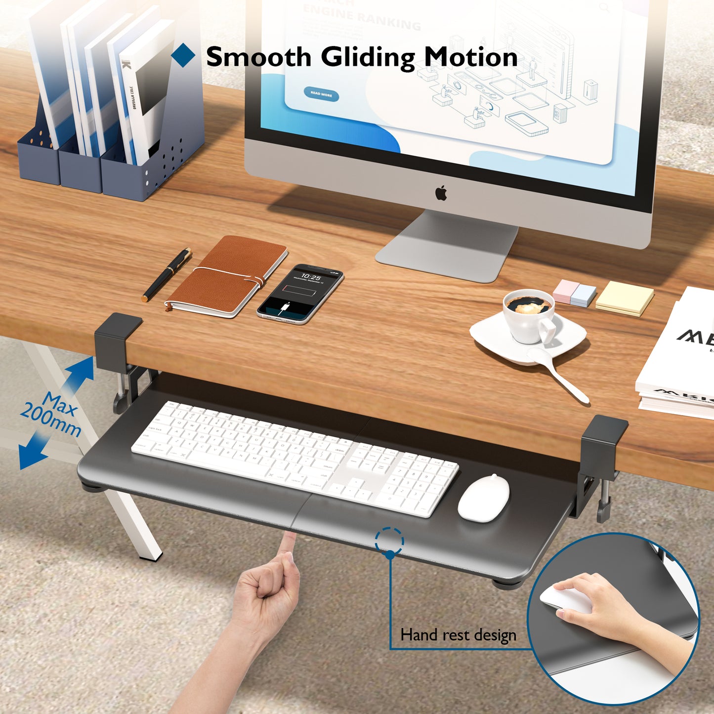 BONTEC Under Desk Keyboard Tray