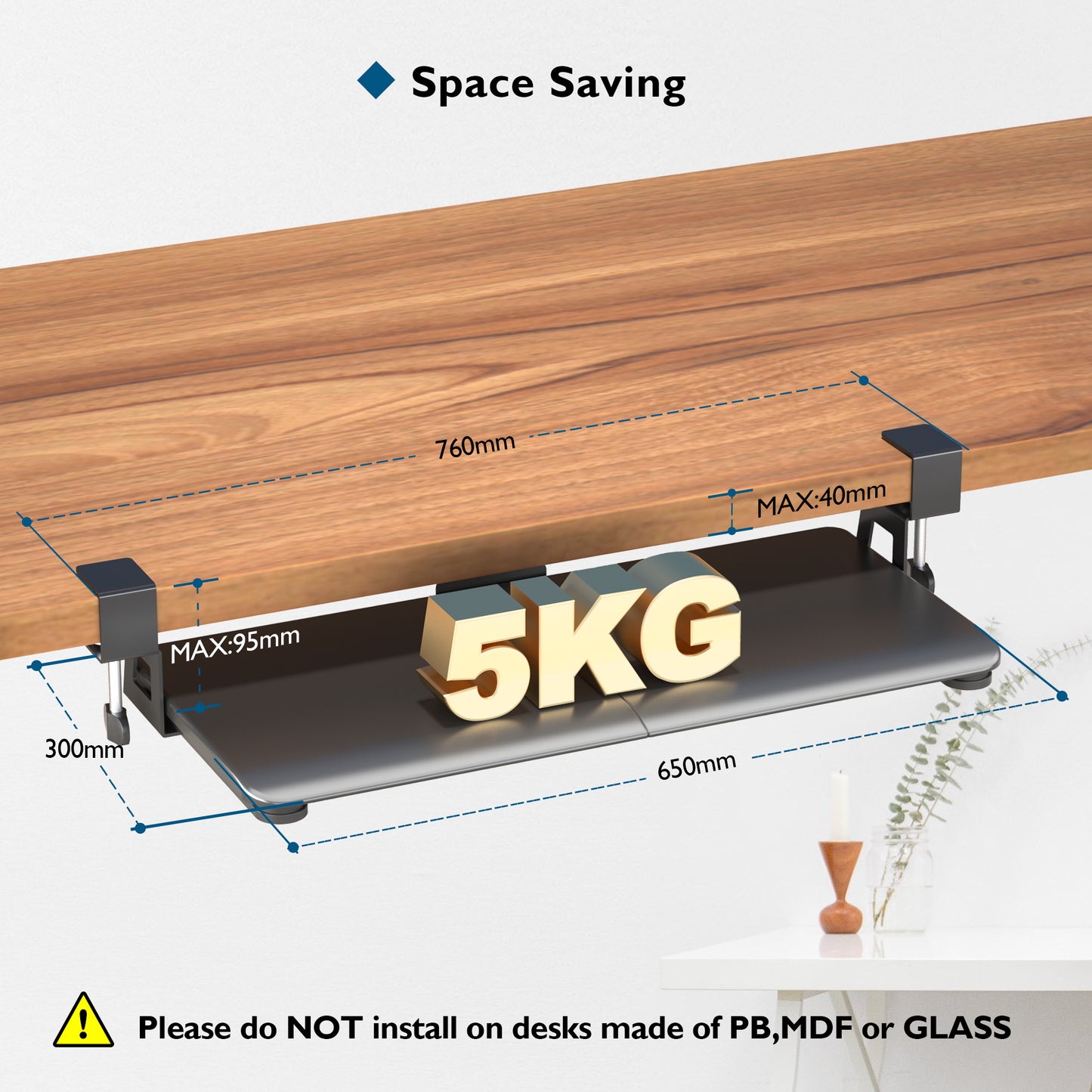 BONTEC Under Desk Keyboard Tray