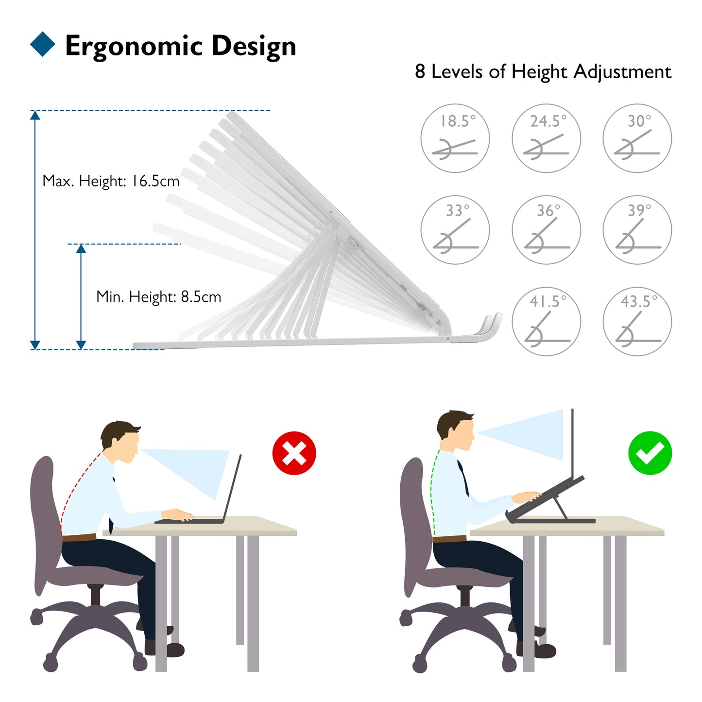 FOLDABLE Portable Laptop Stands for 10-16 inch Laptops Tablet