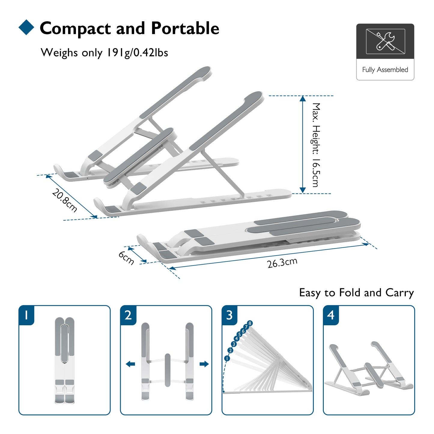 FOLDABLE Portable Laptop Stands for 10-16 inch Laptops Tablet