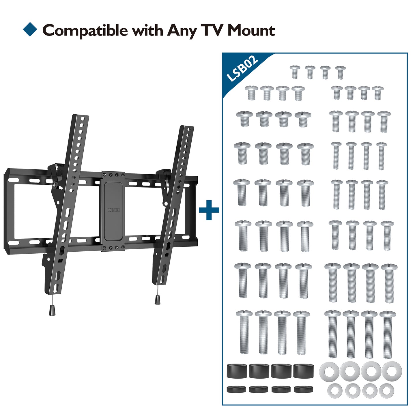 BONTEC Universal TV Mounting Hardware Kit Compatible with Most TVs Up to 80 inch