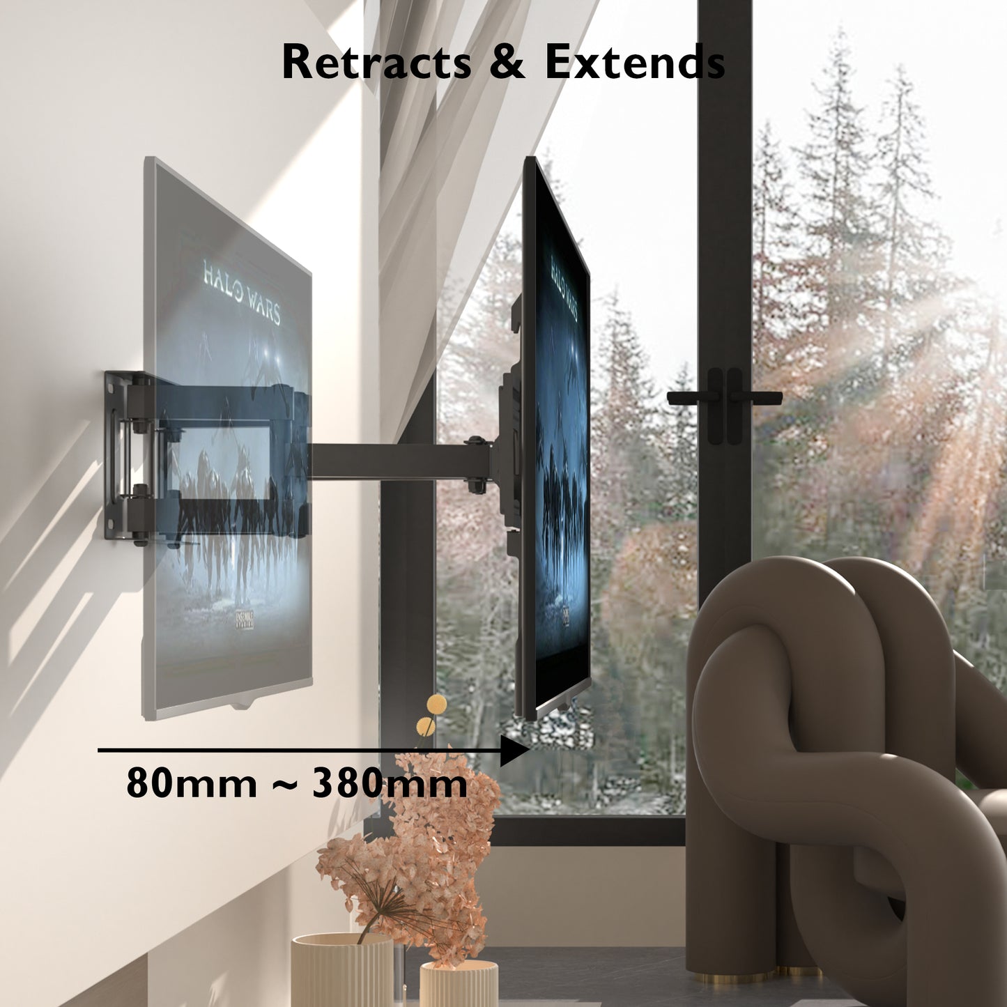 BONTEC TV Wall Mount for 23-70 Inch LED LCD Flat & Curved TVs