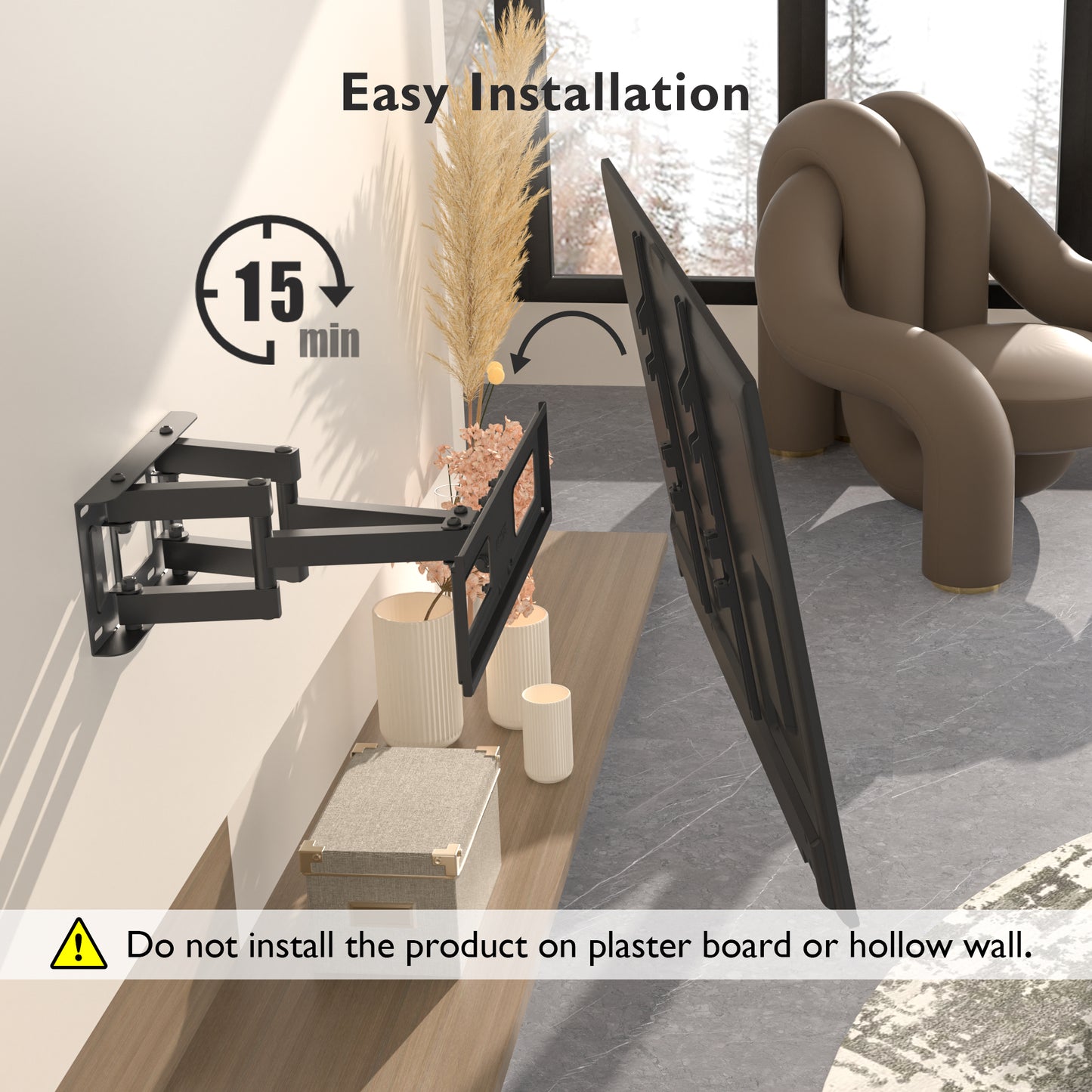 BONTEC TV Wall Mount for 23-70 Inch LED LCD Flat & Curved TVs