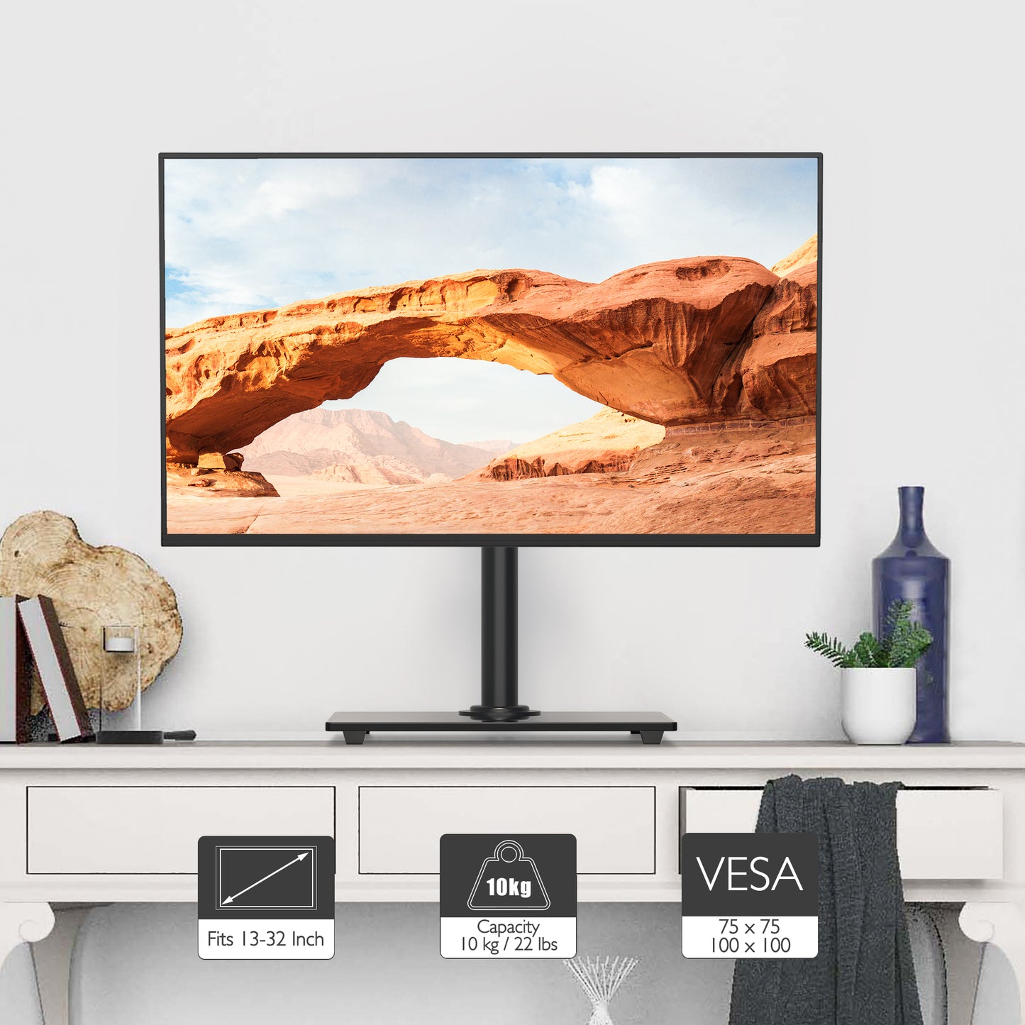 BONTEC Single Arm Monitor Stand for 13-32 Inch Screens