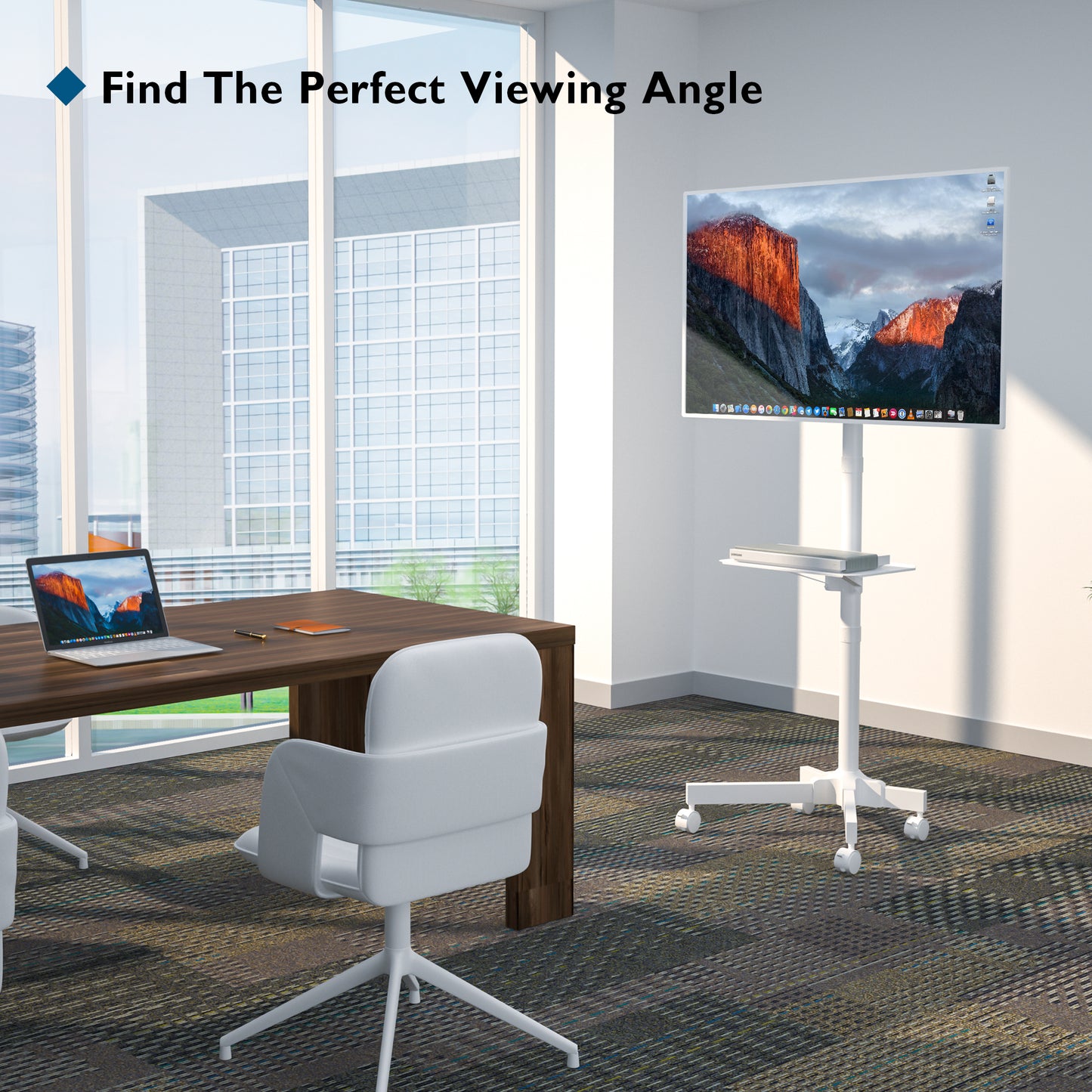 BONTEC Mobile TV Stand on Wheels for 23-55 inch Plasma/LCD/LED TVs