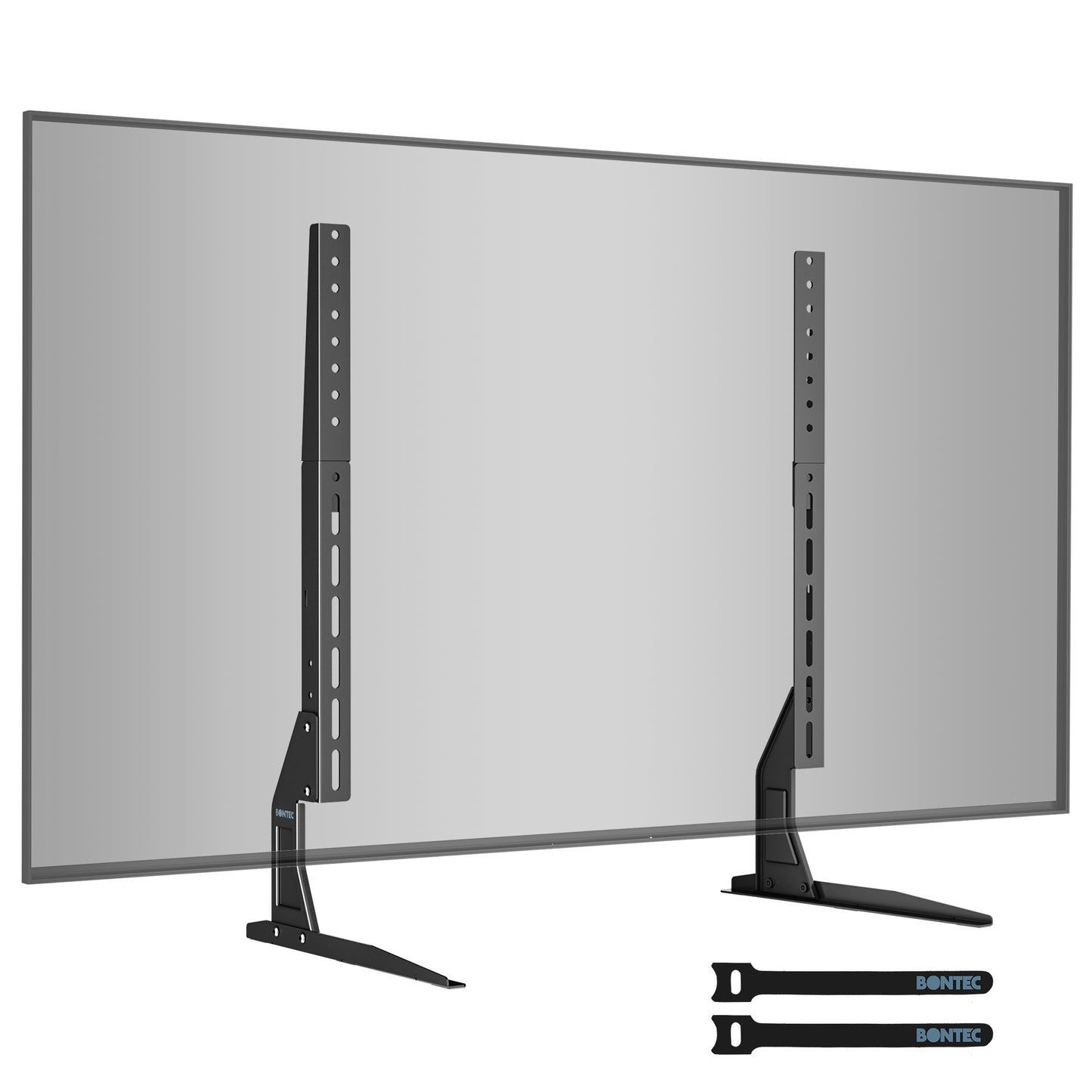 BONTEC Universal Table Top TV Stand Pedestal for 22-65 inch LCD/LED/OLED/Plasma TVs, Replacement TV Stand Legs for Screen Monitor Riser, Securely Holds 50KG & Max.VESA 800x400mm