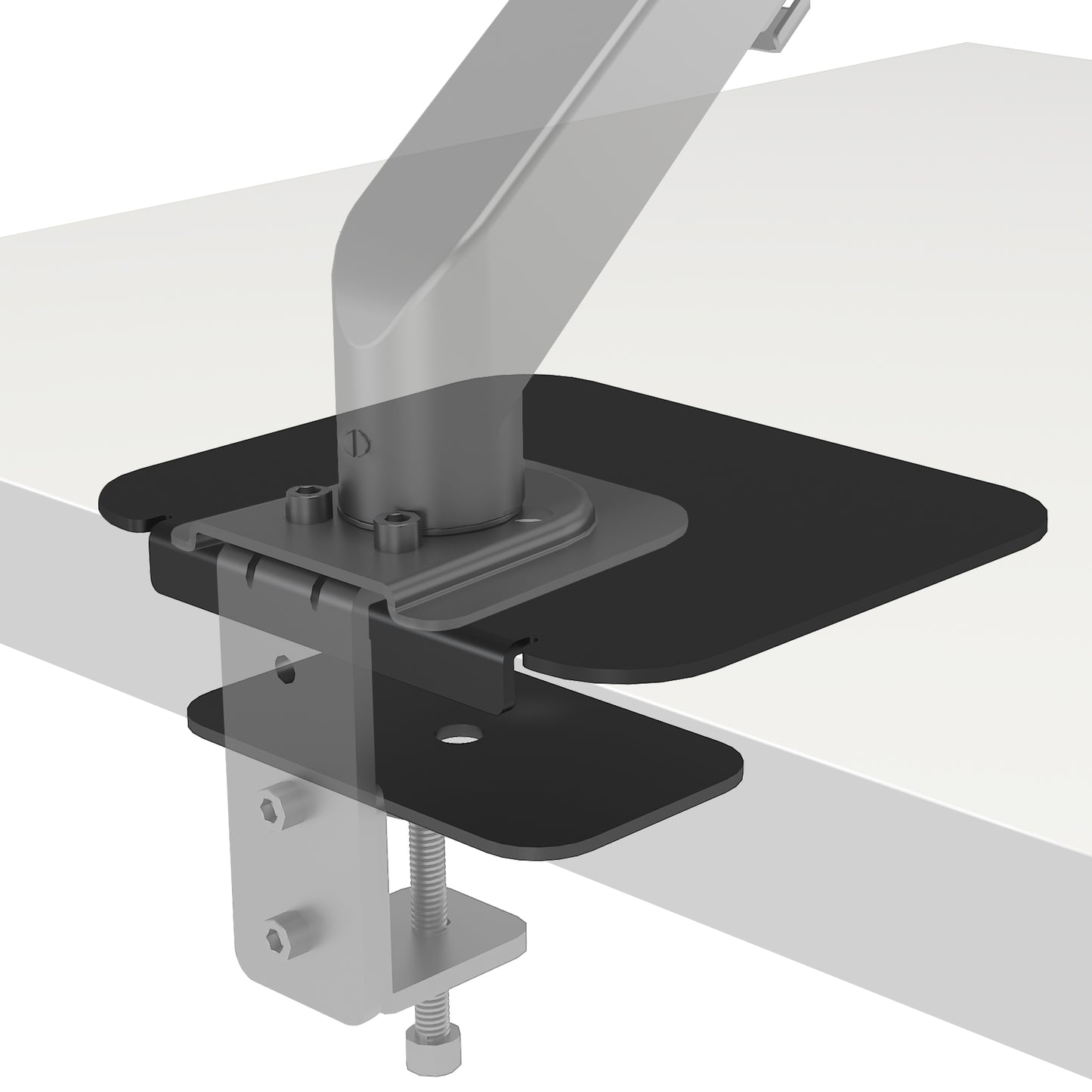 BONTEC Steel Monitor Bracket Reinforcement Plate with anti-slip pads, black
