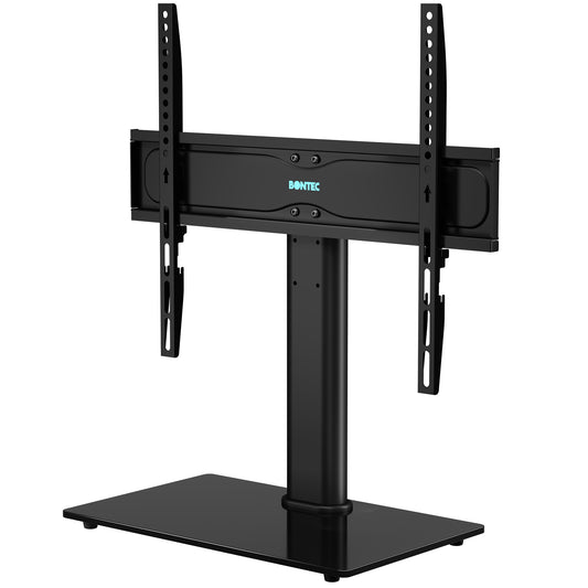 BONTEC Universal Table Top Pedestal TV Stand with Bracket for 26”-55” LCD/LED/Plasma TVs