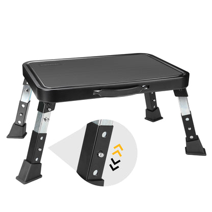 BONTEC Folding Step Stool with Anti-Slip Platform and Thick Rubber Feet - Portable Ladder Suitable for Adults and Children - Perfect for Kitchen, Bedroom, Office, RV Use, 3-Level Height, Supports Up to 330 lbs