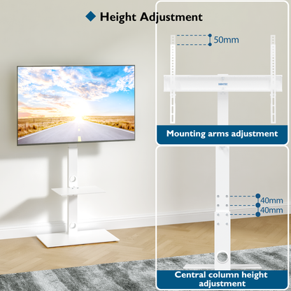 BONTEC Universal Floor TV Stand for 30-70 inch LED OLED LCD Plasma Flat Curved Screens