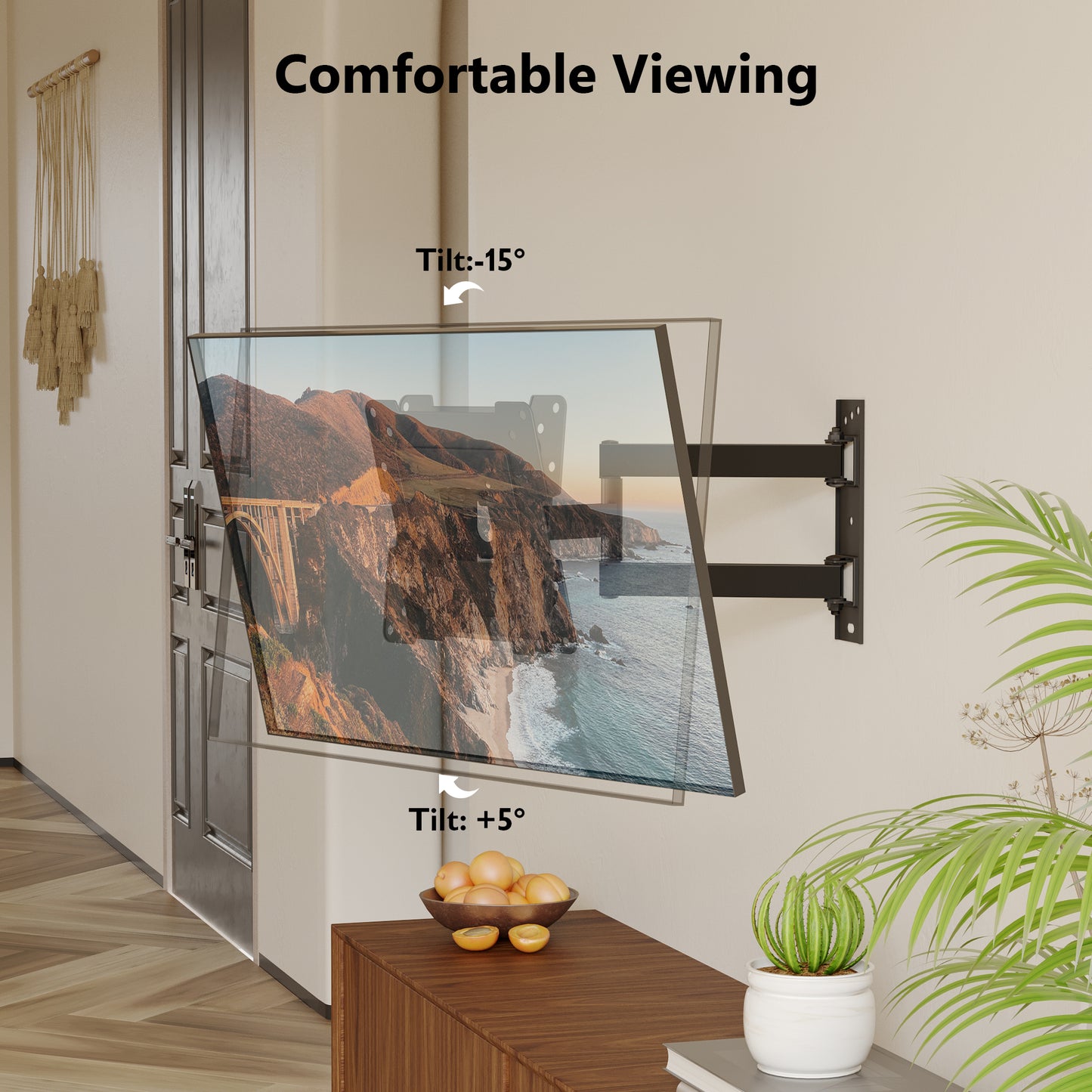 BONTEC TV Wall Bracket Mount for most 13-43 Inch LED/LCD/OLED Flat TVs/Monitors, Swivel Tilt, Extendable & Retractable TV Wall Mount With Articulating Arms up to 35kg, Max VESA 200 x 200mm