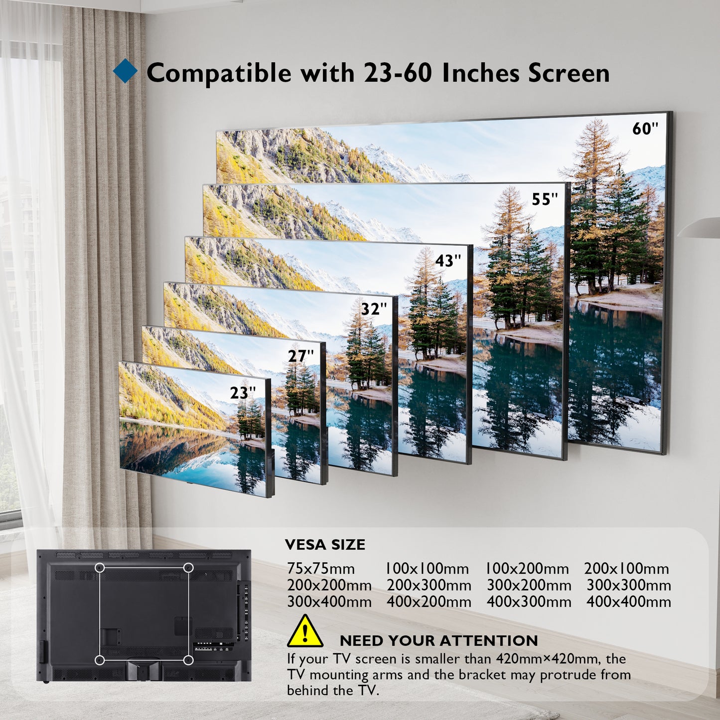 BONTEC Ultra Slim TV Wall Bracket Mount for 23"-60" LCD LED 3D Plasma TVs