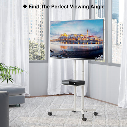 BONTEC Mobile TV Stand on Wheels for 32-85 inch LCD LED OLED Flat Curved TVs