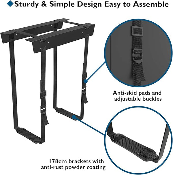 BONTEC Under Desk PC CPU Holder Straps Computer Tower Mount Bracket Of