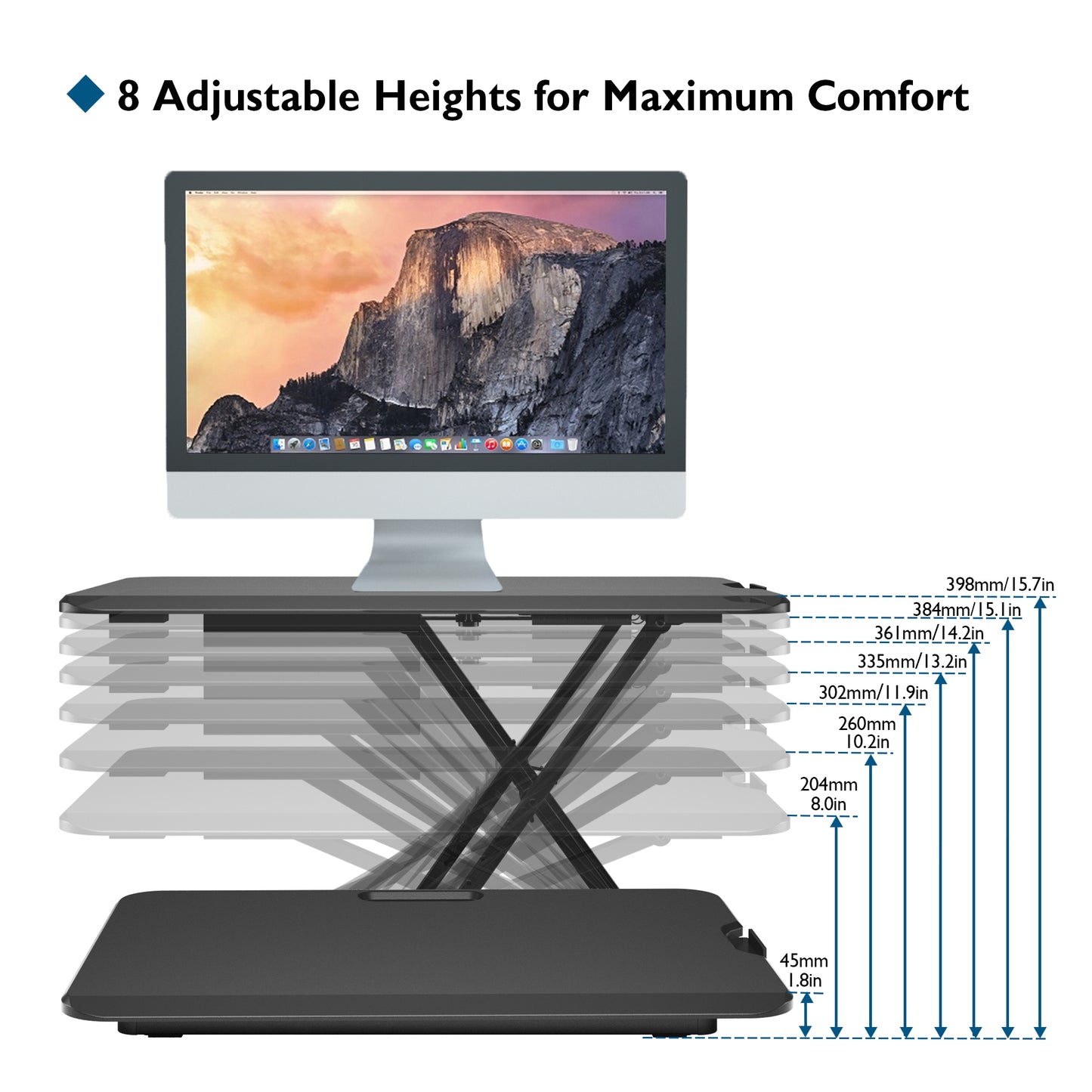 BONTEC Standing Desk Converter 67x47cm