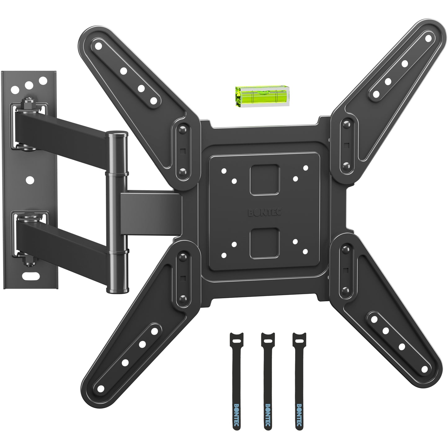 BONTEC TV Wall Bracket Mount for 26-60 inch LED LCD Flat Curved TVs, Tilt Swivel & Rotation TV Wall mount up to 45kgs, Max VESA 400x400mm