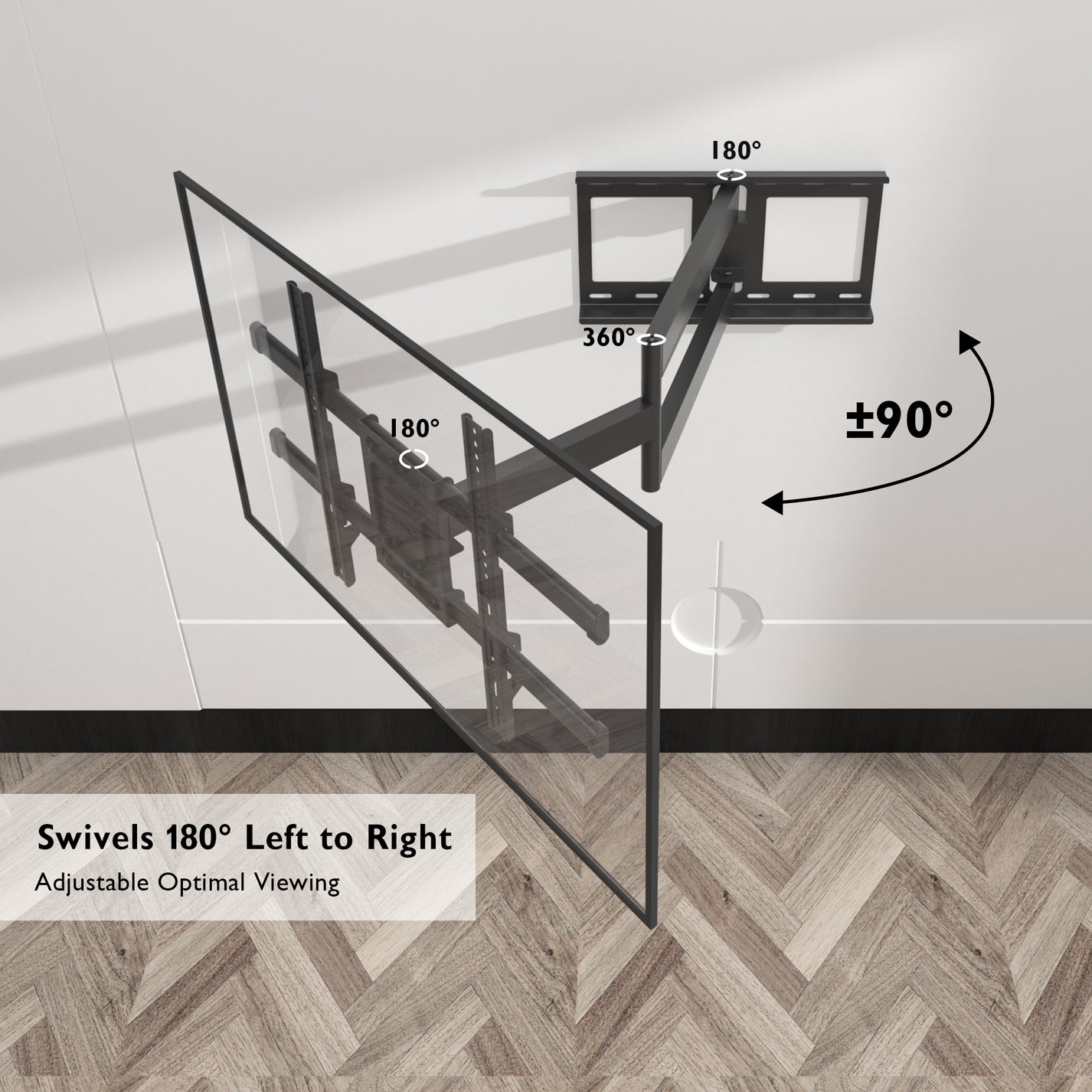 BONTEC TV Wall Bracket with Extra Long Articulated Arm for 32-75 inch