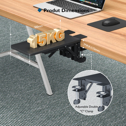 BONTEC Ergonomics Desk Extender Tray, 30cm*15cm Table Mount Arm Wrist Rest Shelf