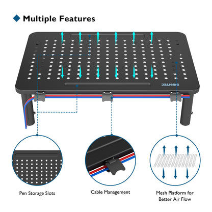 BONTEC PC Monitor Riser Adjustable Height Adjustable Metal Screen Riser