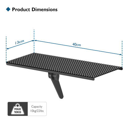 BONTEC TV Top Shelf 40cm, Flat Panel Mount for Streaming Devices, Media Boxes, Speakers and Home Decor, Monitor Top Shelf Storage Rack up to 10kg