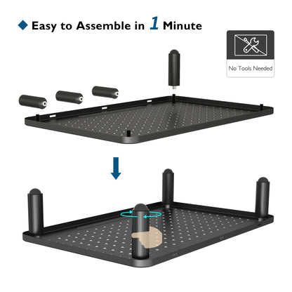 BONTEC Monitor Stand Riser, Computer Monitor Riser Stand with Mesh Platform for Laptop, Computer, iMac, PC up to 25KG with Pen Holder, Cable Management Slot