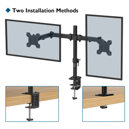 BONTEC Monitor Arm met Laptop Stand voor 13-27'' LCD LED Schermen tot 15.6 Notebook, Kantelbaar, Draaibaar, Ergonomische Tafelstandaard Houder met Klem, VESA 75x75-100x100mm BONTEC Monitor Arm met Laptop Stand voor 13-27'' LCD LED Schermen tot 15.6 Notebook, Kantelbaar, Draaibaar, Ergonomische Tafelstandaard Houder met Klem, VESA 75x75-100x100mm