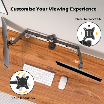 BONTEC Dual Monitor Stand for 13-32 inch LCD LED PC Screens