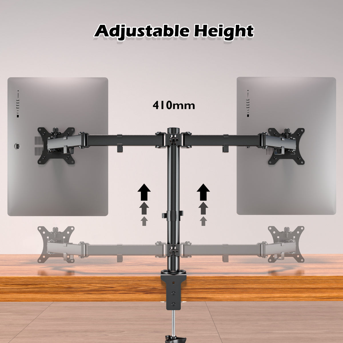 Détail d’installation du support double écran BONTEC