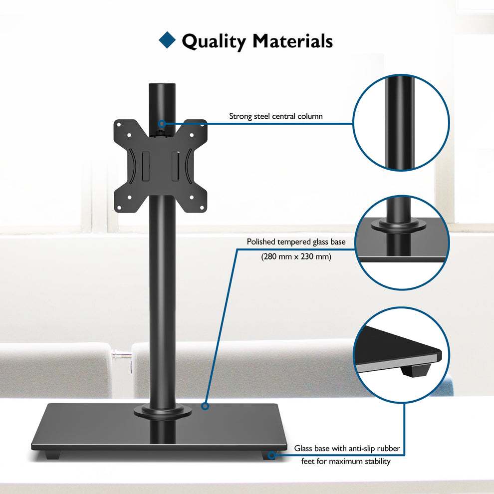 ErGear Monitorarm Voor één Scherm – Geschikt Voor 13-32 Inch, Draagkracht 9 Kg, Volledig Verstelbaar Met VESA 75x75 En 100x100 Mm, Ideaal Voor Een Opgeruimd En Ergonomisch Bureau