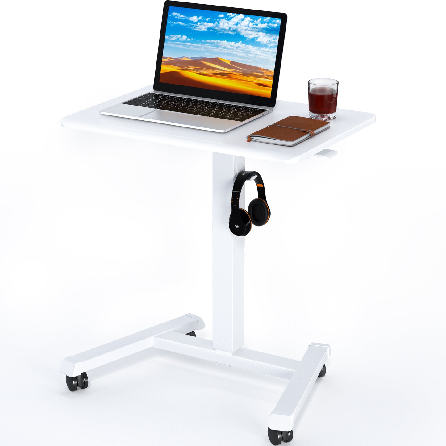 BONTEC 65 × 45cm Mobile Standing Desk with 4 Rolling Castors