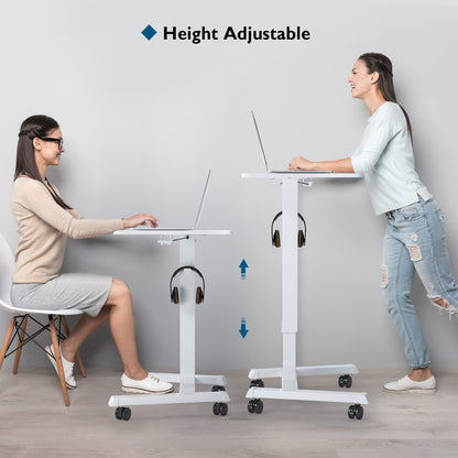 BONTEC 65 × 45cm Mobile Standing Desk with 4 Rolling Castors