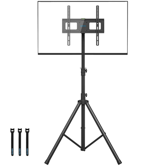 BONTEC Tripod TV Stand for most 32-60 inch Flat&Curved Plasma/LCD/LED Screens, Portable Home Display Floor TV Stand Swivel Tilt Height Adjustable with Bracket Mount Hold up to 45kgs Max VESA 400x400mm